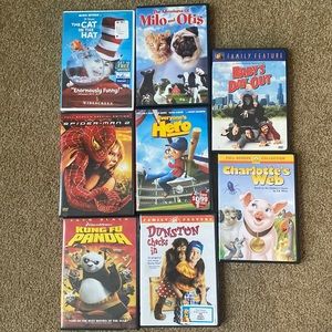 Set of eight kids DVDs